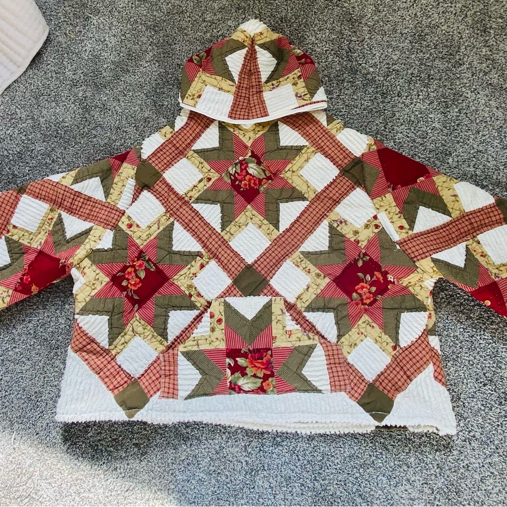 Handmade Patchwork Star Quilted Hoodie